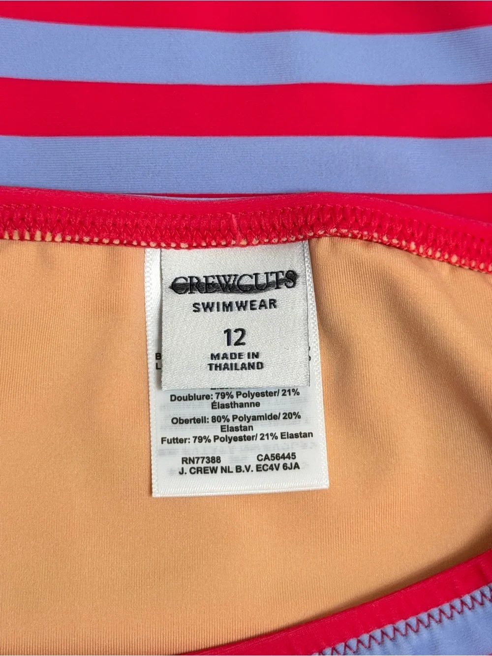 J.Crew Girls' paneled Striped Swim Bottoms in Red and Light Blue size 12